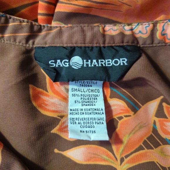 Sag Harbor Oriental Phoenix Print Blouse Orange Brown Turquoise Woman's Small - Picture 9 of 12